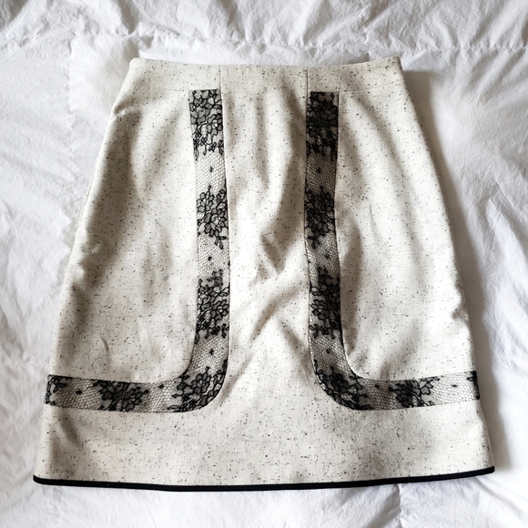 Jason Wu Wool Pencil Skirt with Lace - Picture 2 of 4